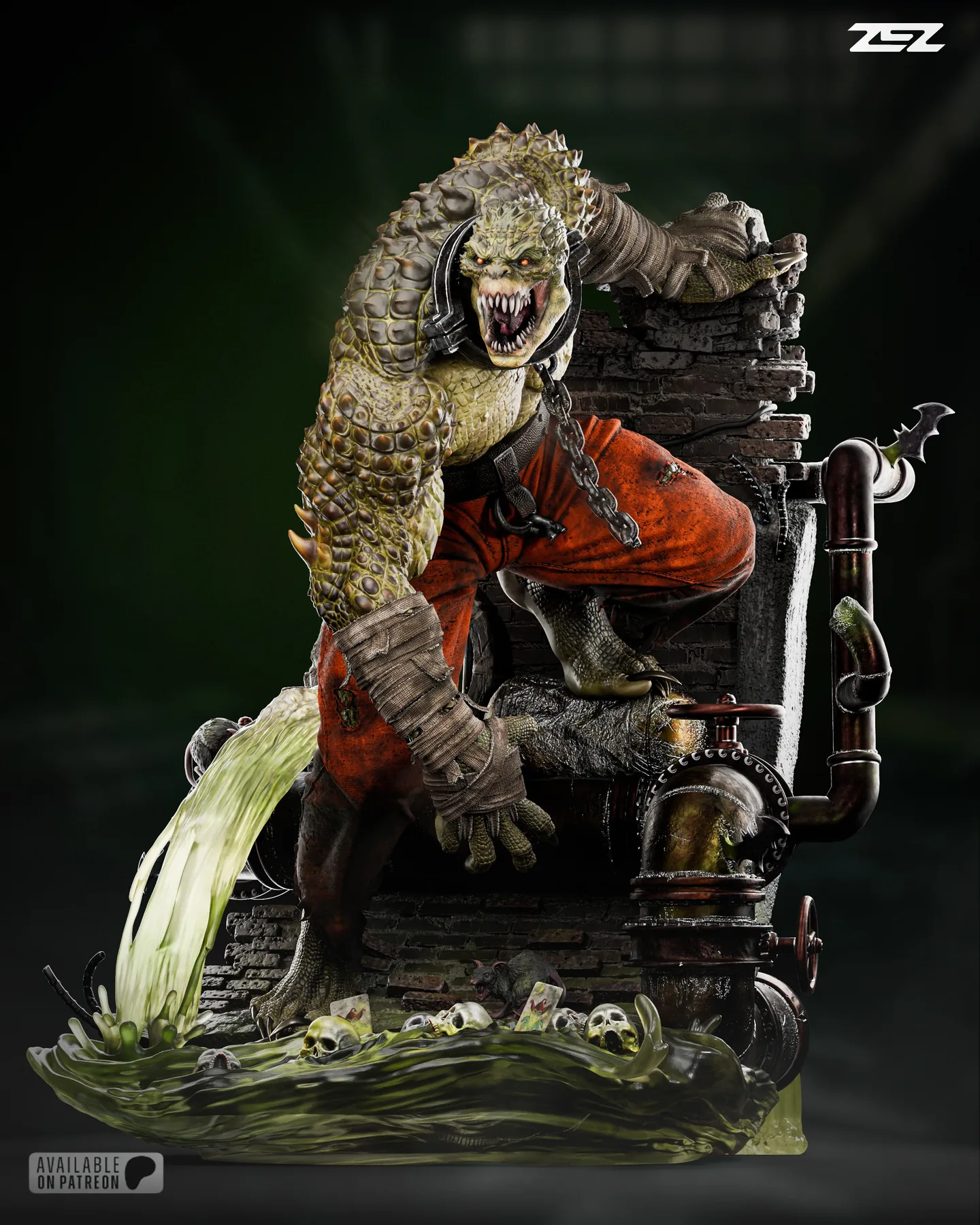 Killer Croc Sculpture