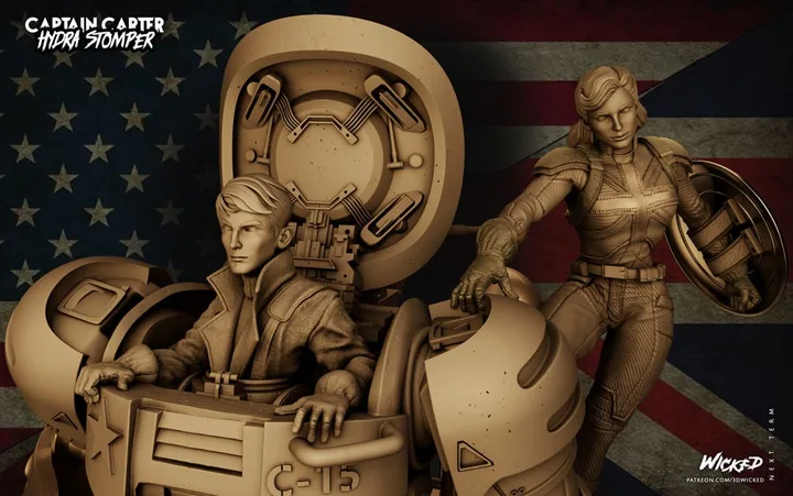 Cap. Carter + Hydra Stomper Sculpture