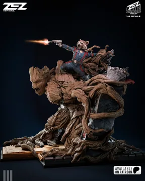 Groot And Rocket Sculpture thumbnail 5