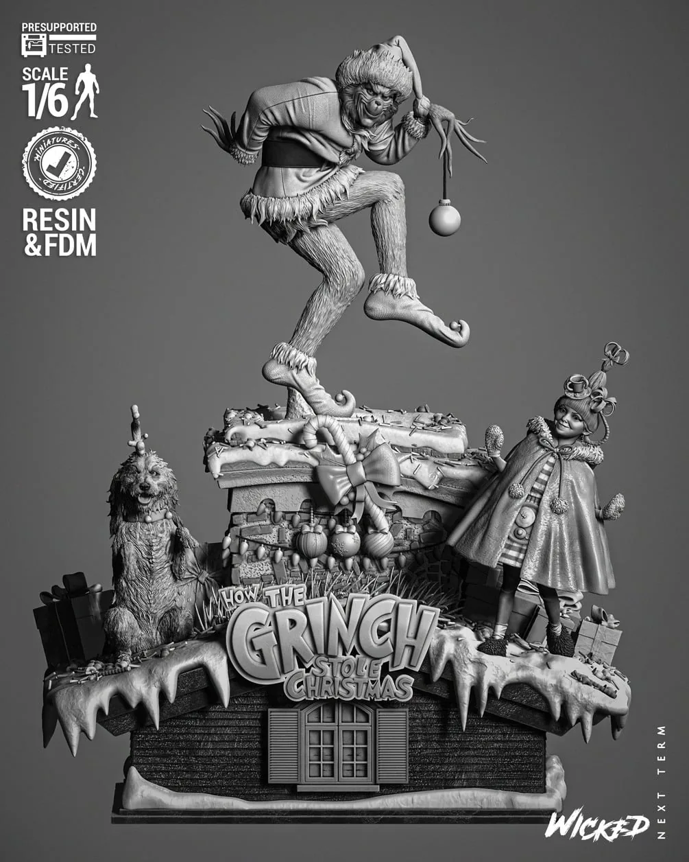 Grinch, Cindy and Max Diorama