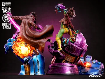 Rogue and Gambit Diorama thumbnail 2