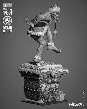 Grinch (Jim Carry) Sculpture thumbnail 4
