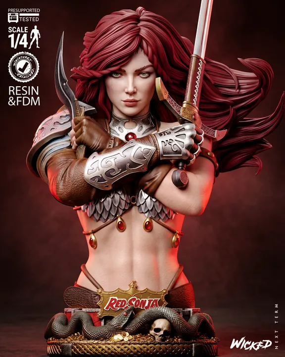Red Sonja Portrait Bust