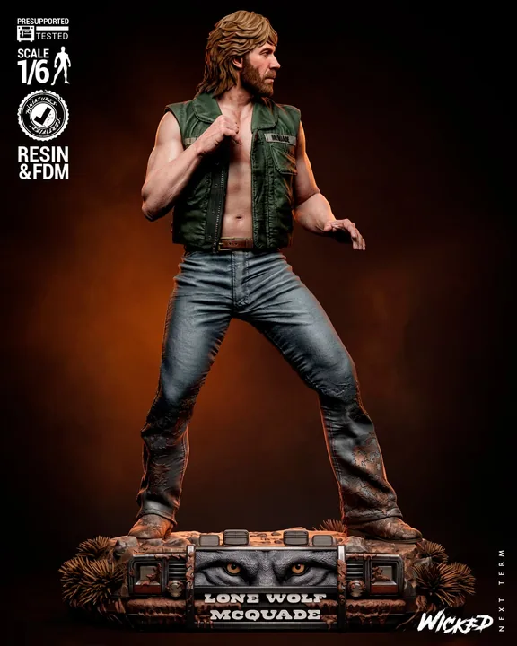 Chuck Norris Lone Wolf Sculpture