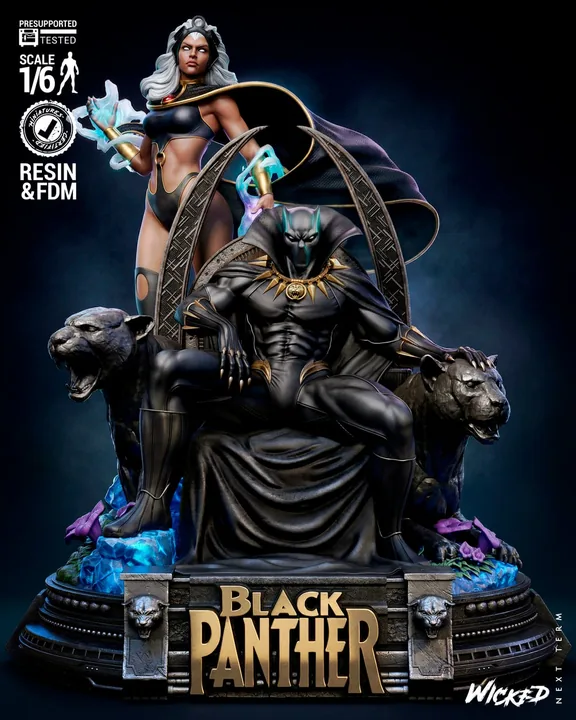 Black Panther and Storm Diorama