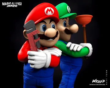 Mario and Luigi Sculpture thumbnail 6