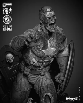Captain America Zombie Sculpture thumbnail 5