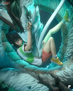 Chihiro & Haku Sculpture thumbnail 2