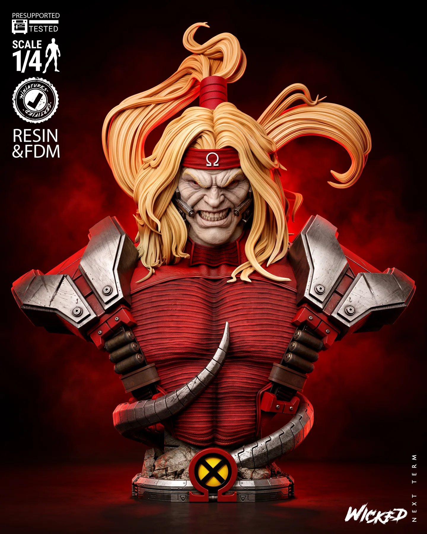 Omega Red Portrait Bust