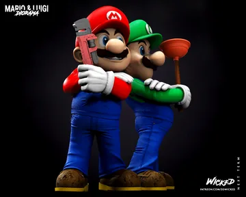Mario and Luigi Sculpture thumbnail 3