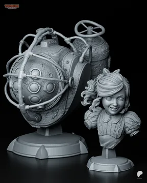 Big Daddy and Little Sister - BioShock - Bust thumbnail 1