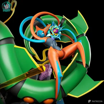 Rayquaza vs Deoxys Sculpture thumbnail 4