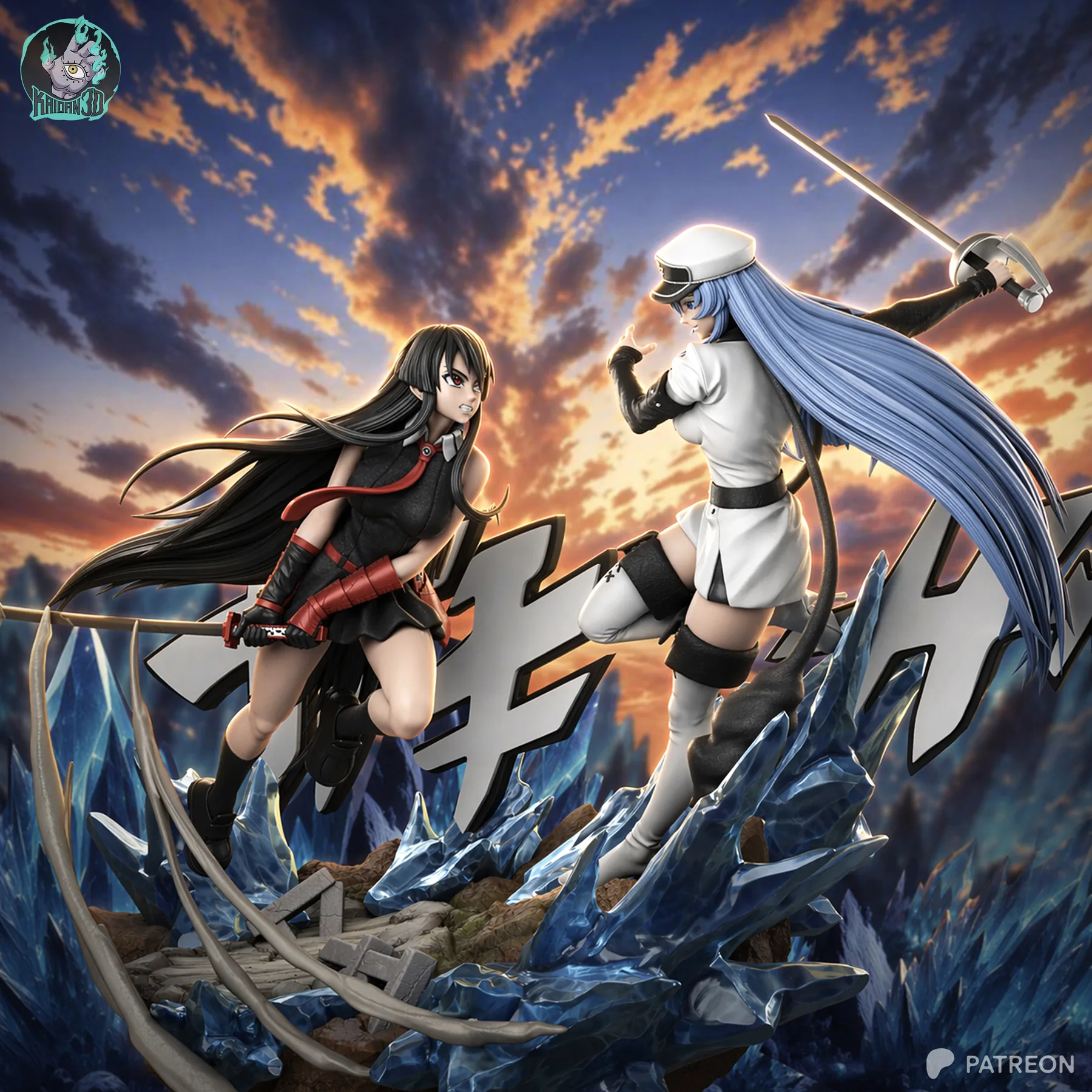 Akame and Esdeath Diorama