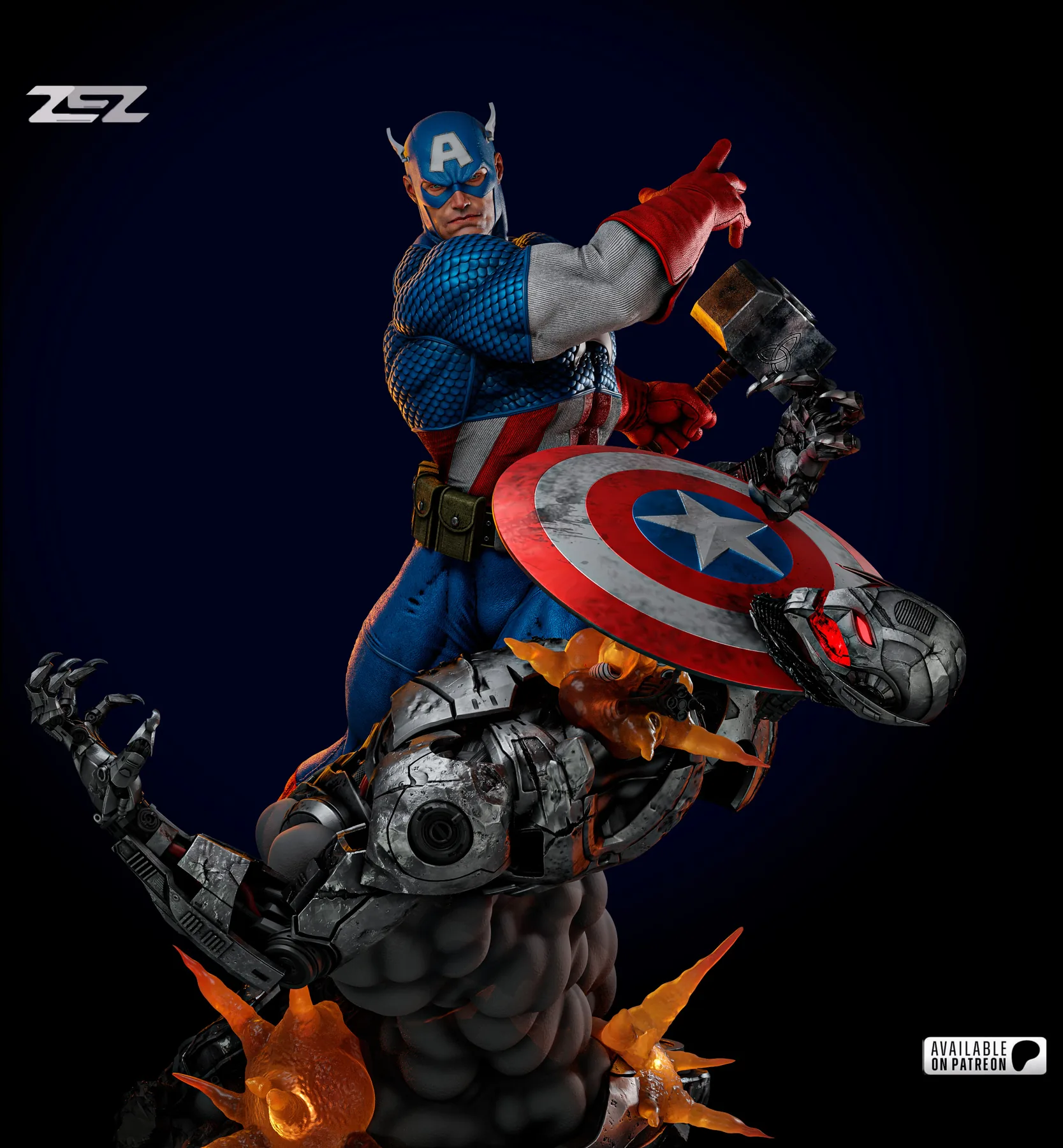 Captain America Sculpture