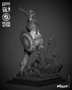 Captain America Zombie Sculpture thumbnail 3