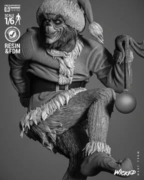 Grinch (Jim Carry) Sculpture thumbnail 6