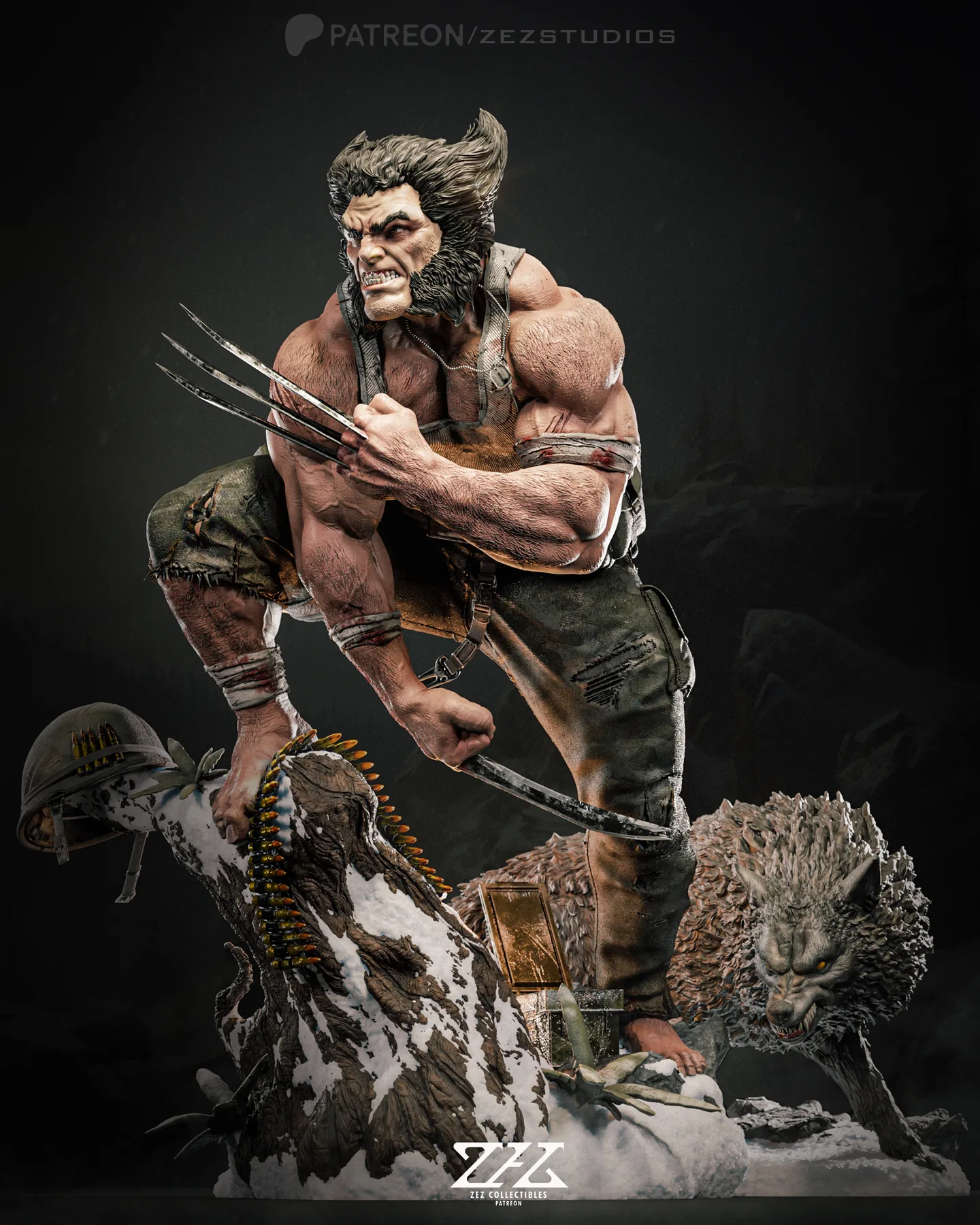 Wolverine Sculpture
