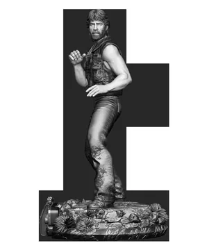 Chuck Norris Lone Wolf Sculpture thumbnail 4