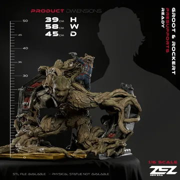Groot And Rocket Sculpture thumbnail 6