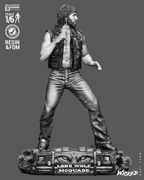 Chuck Norris Lone Wolf Sculpture thumbnail 2