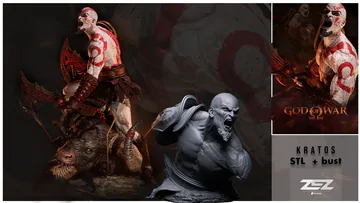 Kratos Bust thumbnail 2