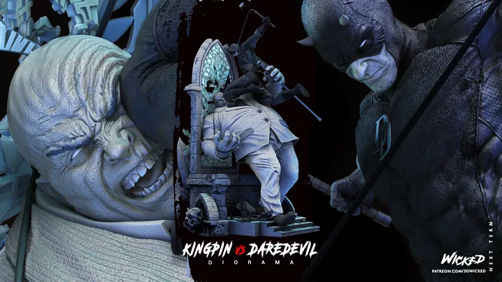 Daredevil and Kingpin Diorama