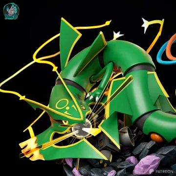 Rayquaza vs Deoxys Sculpture thumbnail 2
