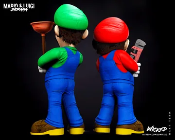 Mario and Luigi Sculpture thumbnail 4