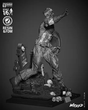 Captain America Zombie Sculpture thumbnail 2