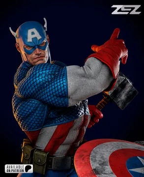 Captain America Sculpture thumbnail 4