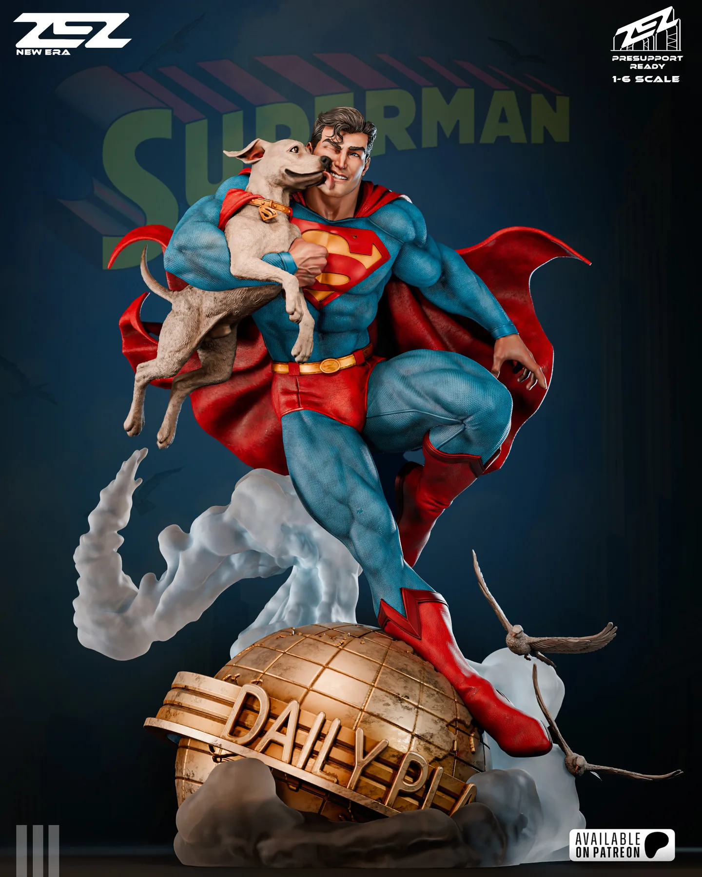 Superman and Krypto Sculpture