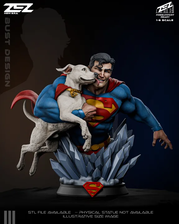 Superman and Krypto Bust