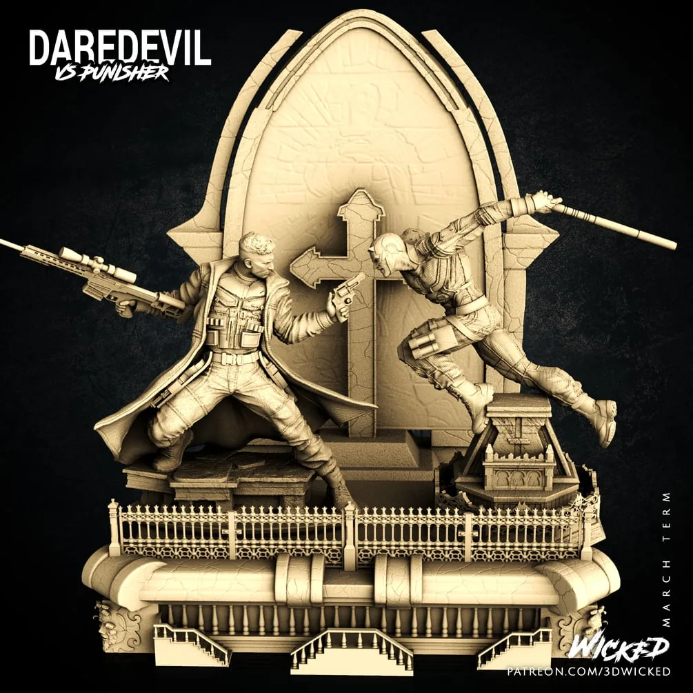 Punisher vs Daredevi Diorama