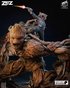 Groot And Rocket Sculpture thumbnail 4