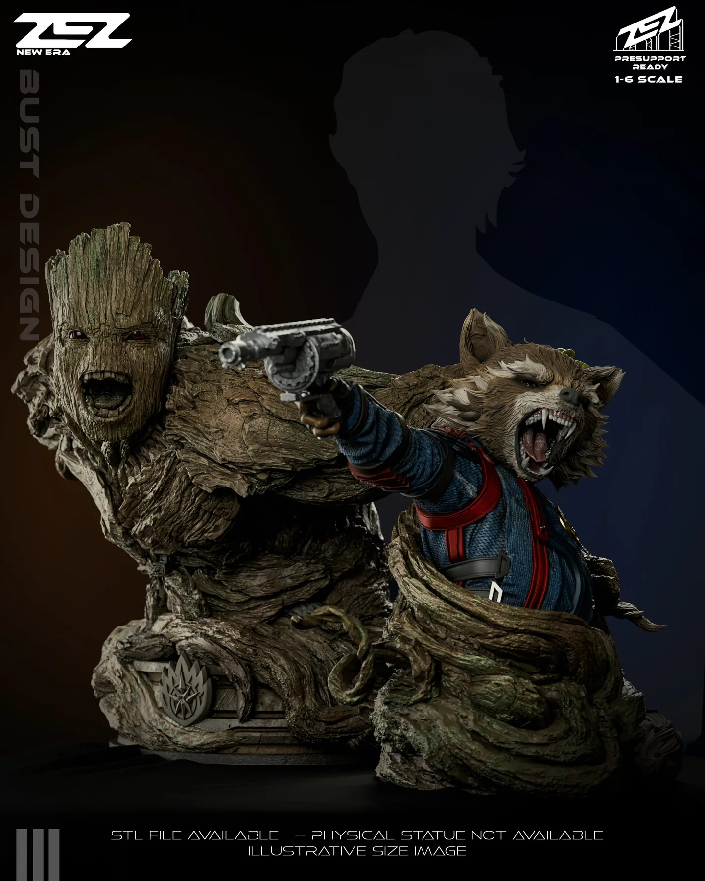 Groot And Rocket Bust