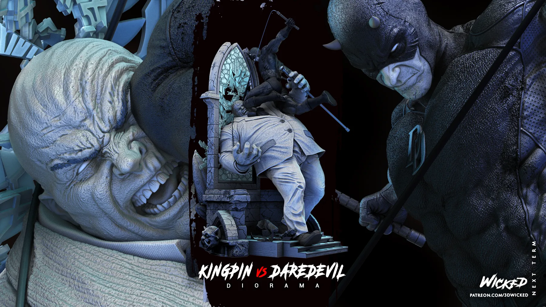 Daredevil and Kingpin Diorama