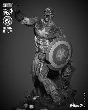 Captain America Zombie Sculpture thumbnail 4