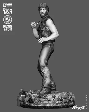 Chuck Norris Lone Wolf Sculpture thumbnail 3