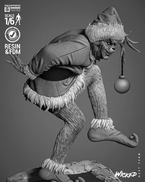 Grinch (Jim Carry) Sculpture thumbnail 5